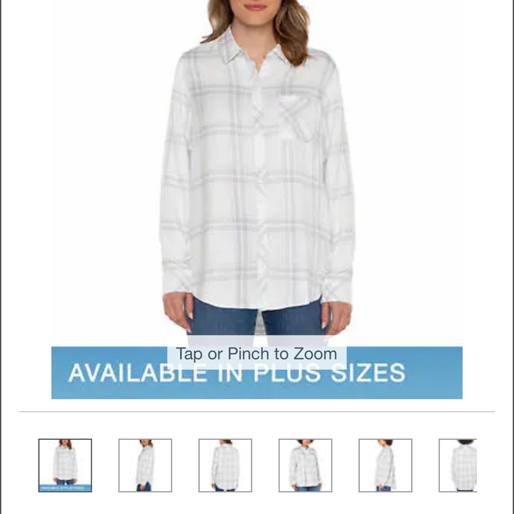 Well Worn Ladies' Button-Up Shirt, size M, Blue Plaid